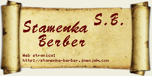 Stamenka Berber vizit kartica